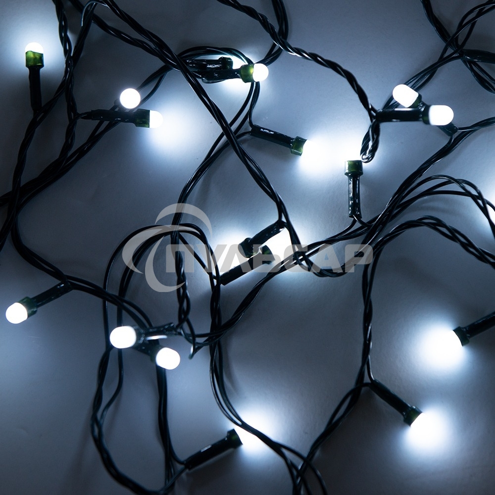 Гирлянда светод. Funray Минишарики, SE-MINI-110W, 10М, 100LED, хол.белый,темно-зел.шн 0,7м, контр,