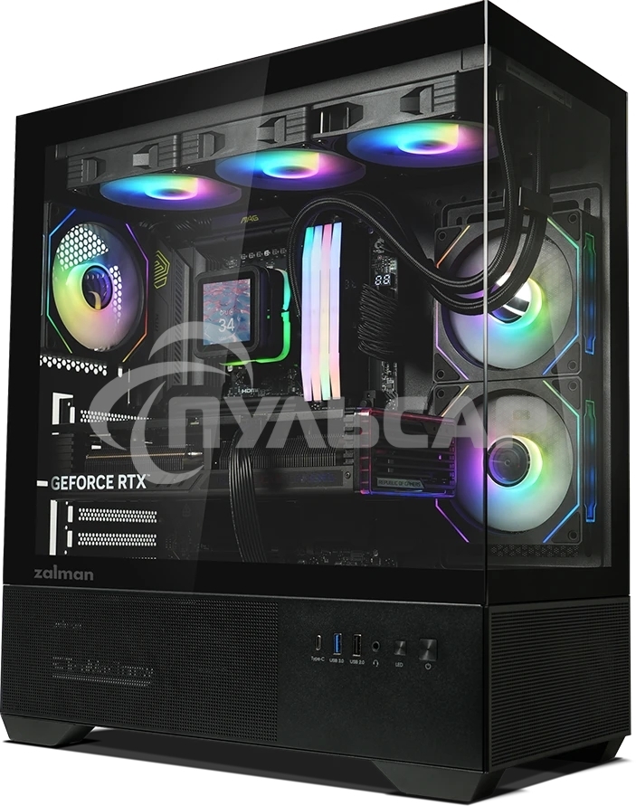 Компьютерный корпус ZALMAN CHRONIX, ATX, BLACK, WINDOW, 1xCombo (3.5’’ or 2.5’’), 1x3.5’’HDD, 2x2.5’’SSD, 1xUSB2.0, 1xUSB3.0, 1xUSB Type-C, SIDE 2x120мм ARGB, REAR 1x120мм ARGB