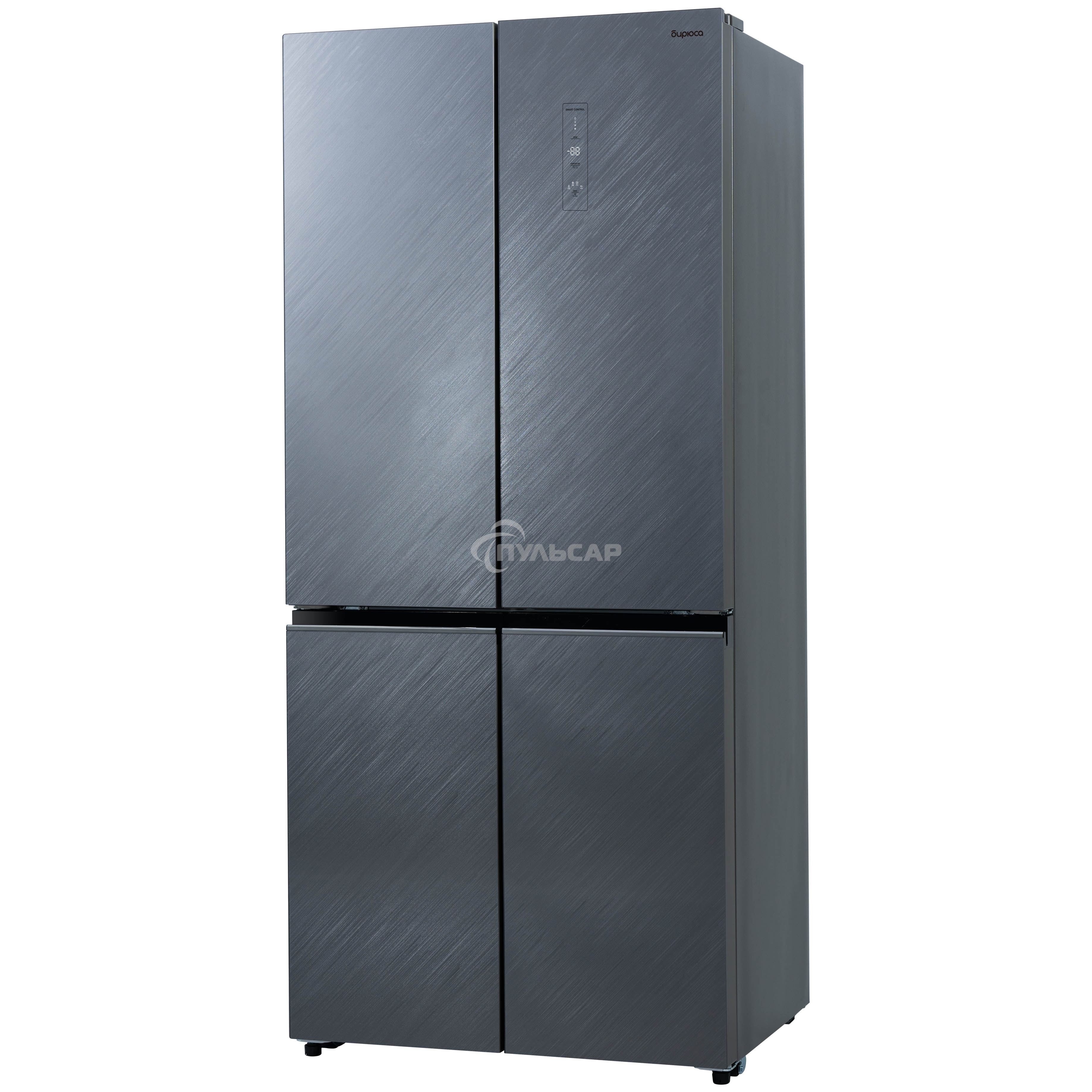 Холодильник Бирюса CD 496 TCG текстурированное серое стекло трехкамерный 334/162л морозилка снизу, NoFrost, Side by Side