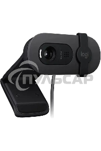 Веб-камера Logitech HD Webcam Brio 100 черный 2Mpix (1920x1080) USB-A с микрофоном (960-001587)