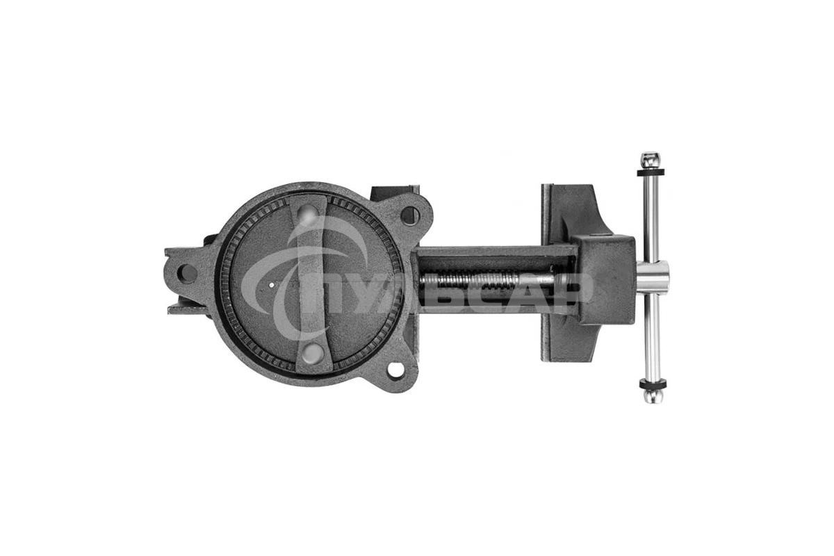 Тиски слесарные Denzel BVH-200, 200 мм, поворотные, стальная направляющая, с наковальней