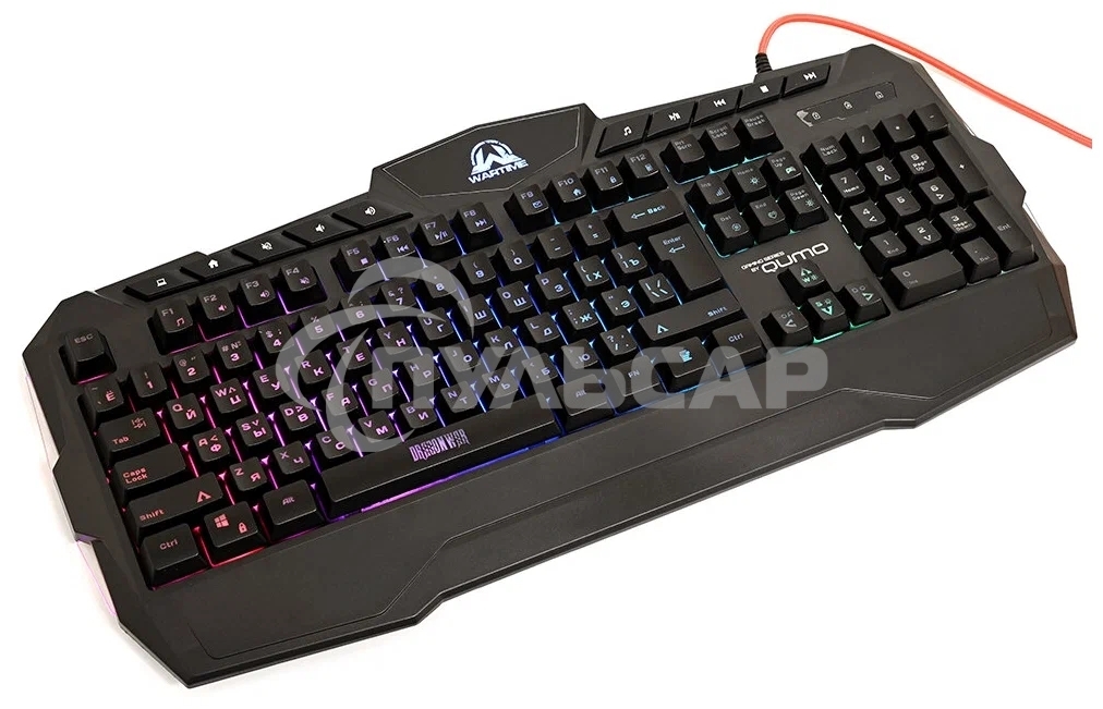 Игровой комплект Qumo Wartime K51/M67, кл-ра проводная, 104+10 клавиш, подсветка RGb, мышь проводная, оптическая, RGb running, 1200/1600/2400/3200 dpi