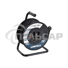 Удлинитель на катушке 4х40м 2P+PE 10А УК40 с термозащ. 3х1.0кв.мм GENERICA IEK WKP10-10-04-40-G