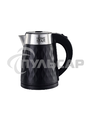 Чайник электрический HOMESTAR HS-1021 1500Вт, 1.7л, нержавейка+пластик, черный, двойной корпус