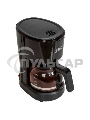 Кофеварка капельного типа, максимальная мощность 600 Вт, объем резервуара для воды 600 мл, стеклянная колба, индикатор уровня воды, съемный моющийся фильтр, противокапельная система, функция поддержания температуры, мерная ложка в комплекте, черный