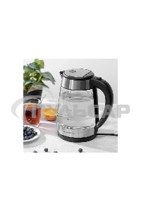 Чайник электрический Galaxy Line GL 0558, черный, стекло, 2200 Вт, 1,7 л