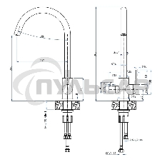 Кухонный смеситель GranFest Quarz GF-Z-5420, U-образный, кран под фильтрованную воду, песочный