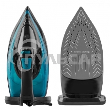 Утюг электрический Endever Delta-227 черный/лазурно-синий, 2400 Вт, подача пара 50 г/мин, паровой удар 150 г/мин, 10 шт/уп