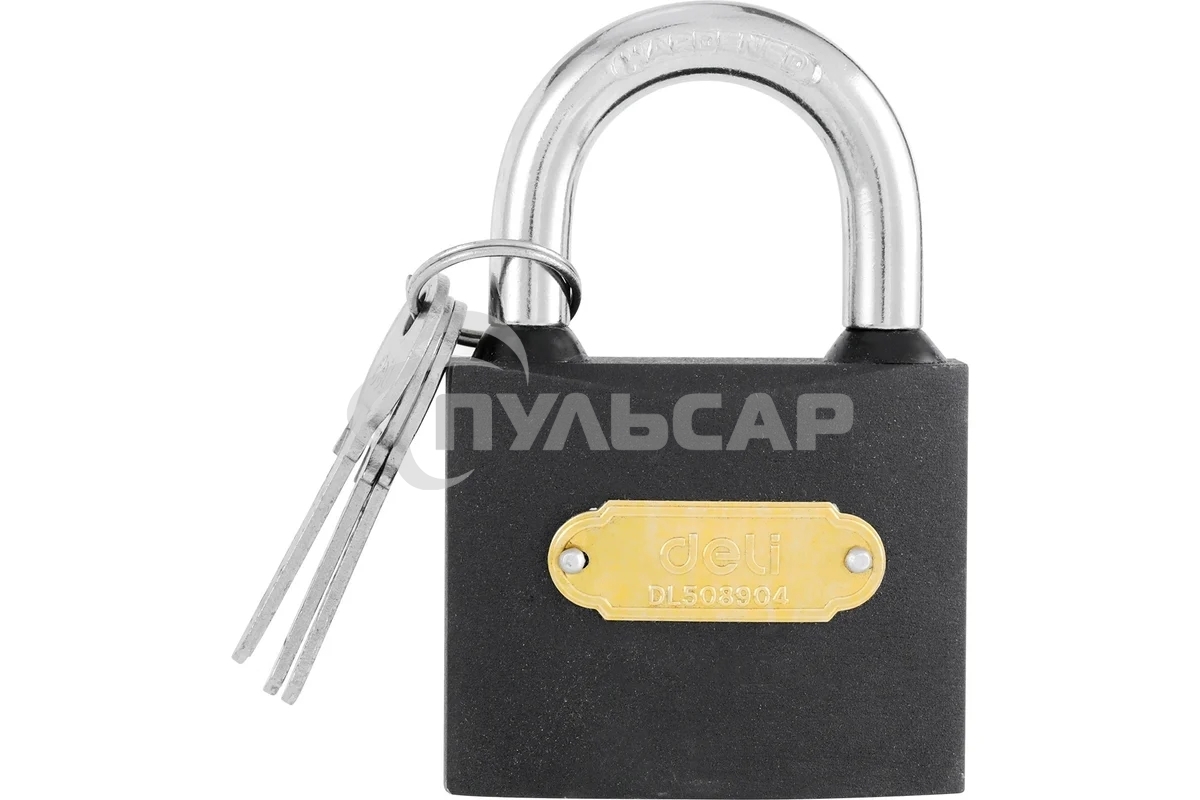 Замок навесной Deli DL508904 стальной, 63мм