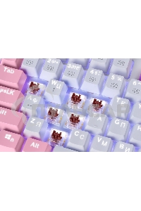 Клавиатура проводная REDRAGON Hades Бело-розовая, тихая, 104 кн.