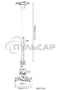 Кронштейн для проектора Cactus CS-VM-PR01L-AL серебристый макс.10кг настенный и потолочный поворот и наклон