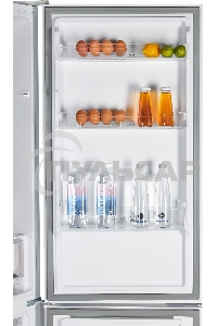 Холодильник Nordfrost RFC 390D NFGW белое матовое стекло двухкамерный 240/95л морозилка снизу