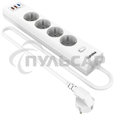 Сетевой фильтр Philips CHP4346WC/51, 5м, 4 розетки, белый