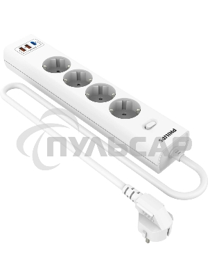 Сетевой фильтр Philips CHP4346WC/51, 5м, 4 розетки, белый