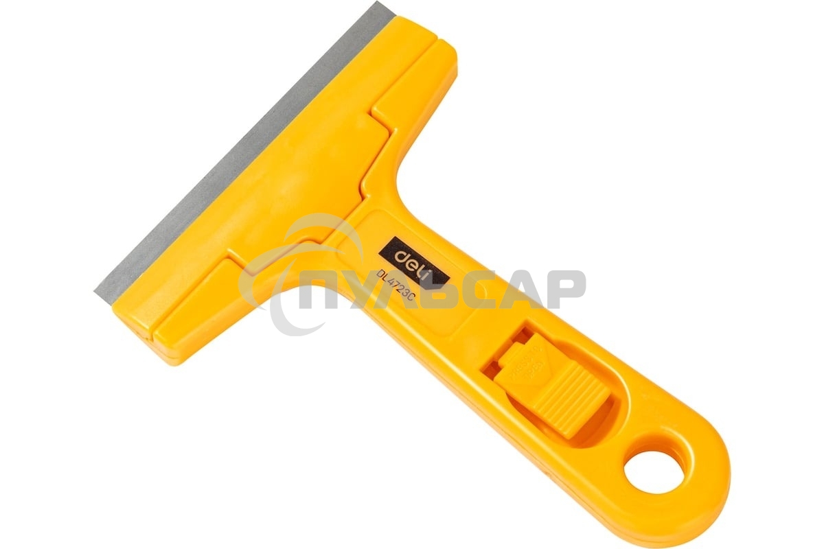 Скребок Deli DL4723C 145мм Ширина лезвия: 18 мм. Толщина лезвия: 0,5 мм. Высокопрочный пластик ручки. Лезвие из сплава.