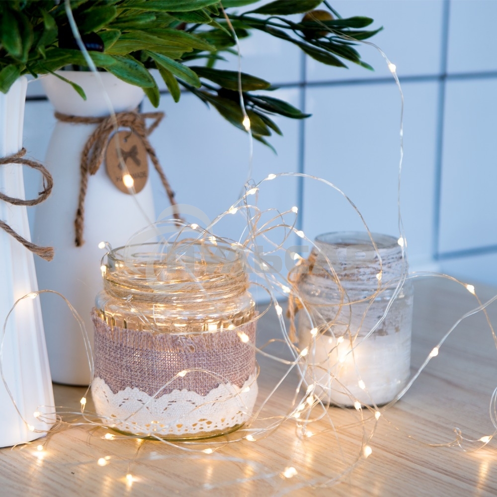 Гирлянда светод. Funray Нить, SE-STRING-10100WW, 10м, 100 LED, теплый белый, серебр. шнур 1,5м,