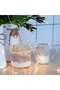 Гирлянда светод. Funray Нить, SE-STRING-10100WW, 10м, 100 LED, теплый белый, серебр. шнур 1,5м,