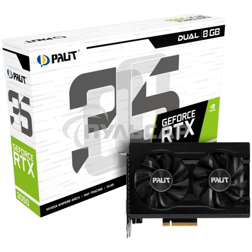 Видеокарта Palit RTX 3050 DUAL 8G V1 (NE63050018P1-1070D V1) RTL