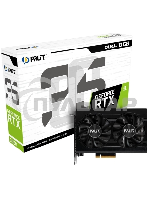 Видеокарта Palit RTX 3050 DUAL 8G V1 (NE63050018P1-1070D V1) RTL