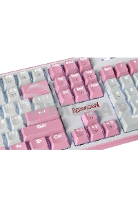 Клавиатура проводная REDRAGON Hades Бело-розовая, тихая, 104 кн.