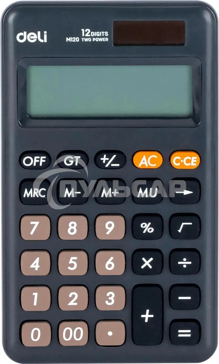 Калькулятор карманный Deli EM120BLACK черный 12-разр.