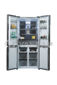 Холодильник Бирюса CD 496 TCG текстурированное серое стекло трехкамерный 334/162л морозилка снизу, NoFrost, Side by Side