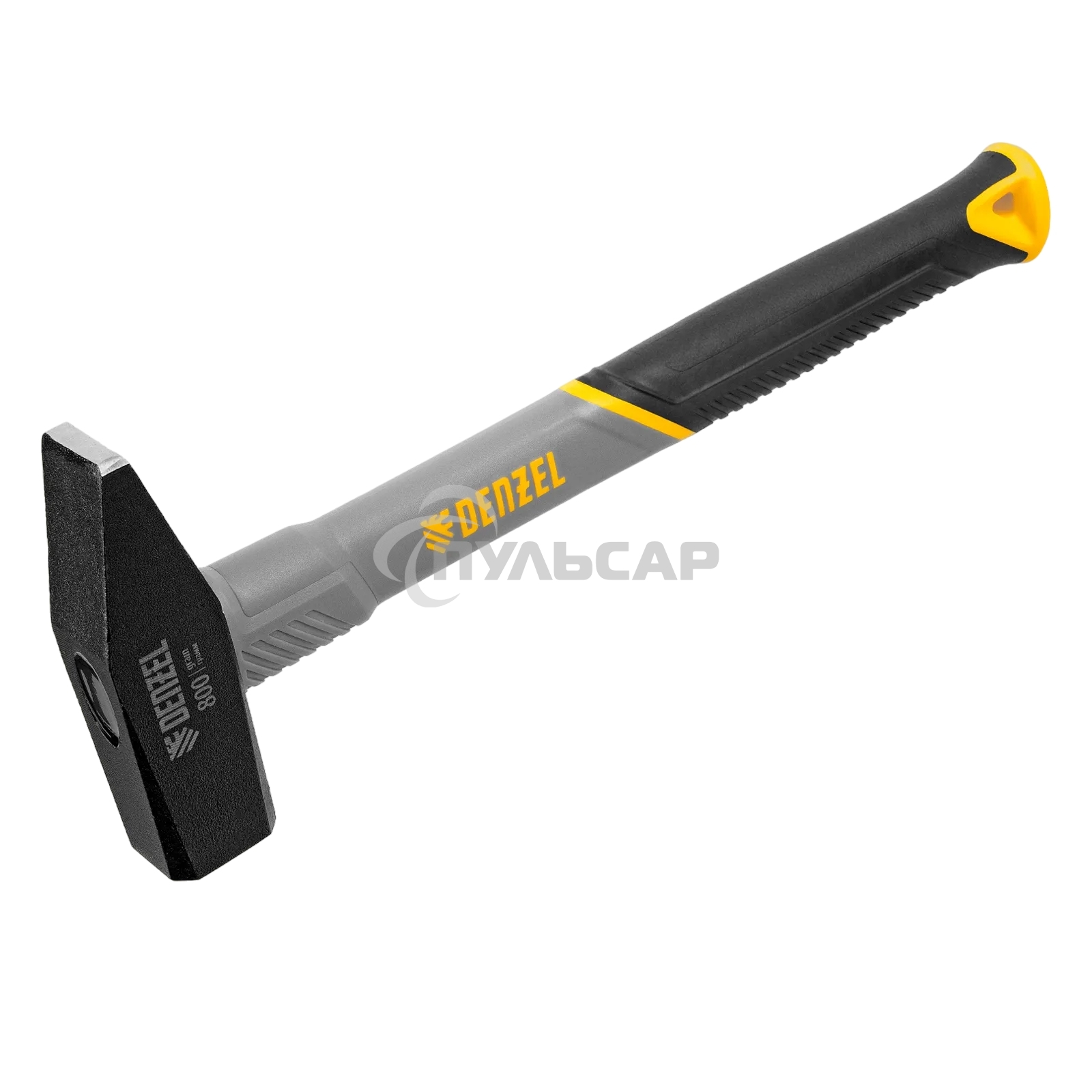 Молоток слесарный Denzel 800 г, кованый, фибергласовая рукоятка c TPR покрытием