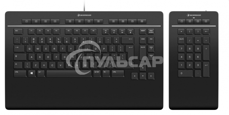 Клавиатура проводная 3Dconnexion 3DX-700092 Keyboard Pro with Numpad проводная USB черный