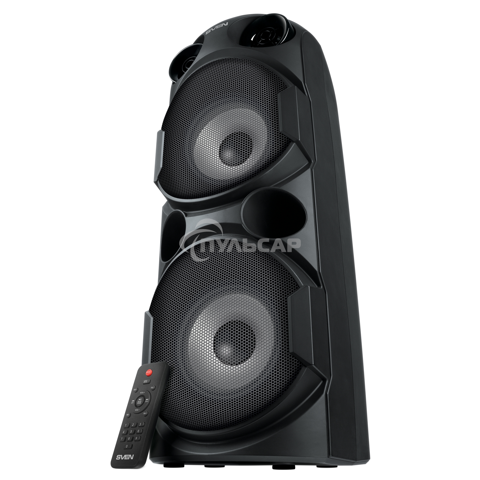 Колонка АС Sven PS-750, черный (80 Вт, TWS, Bluetooth, FM, USB, microSD, LED-дисплей, 2х4400мА*ч)