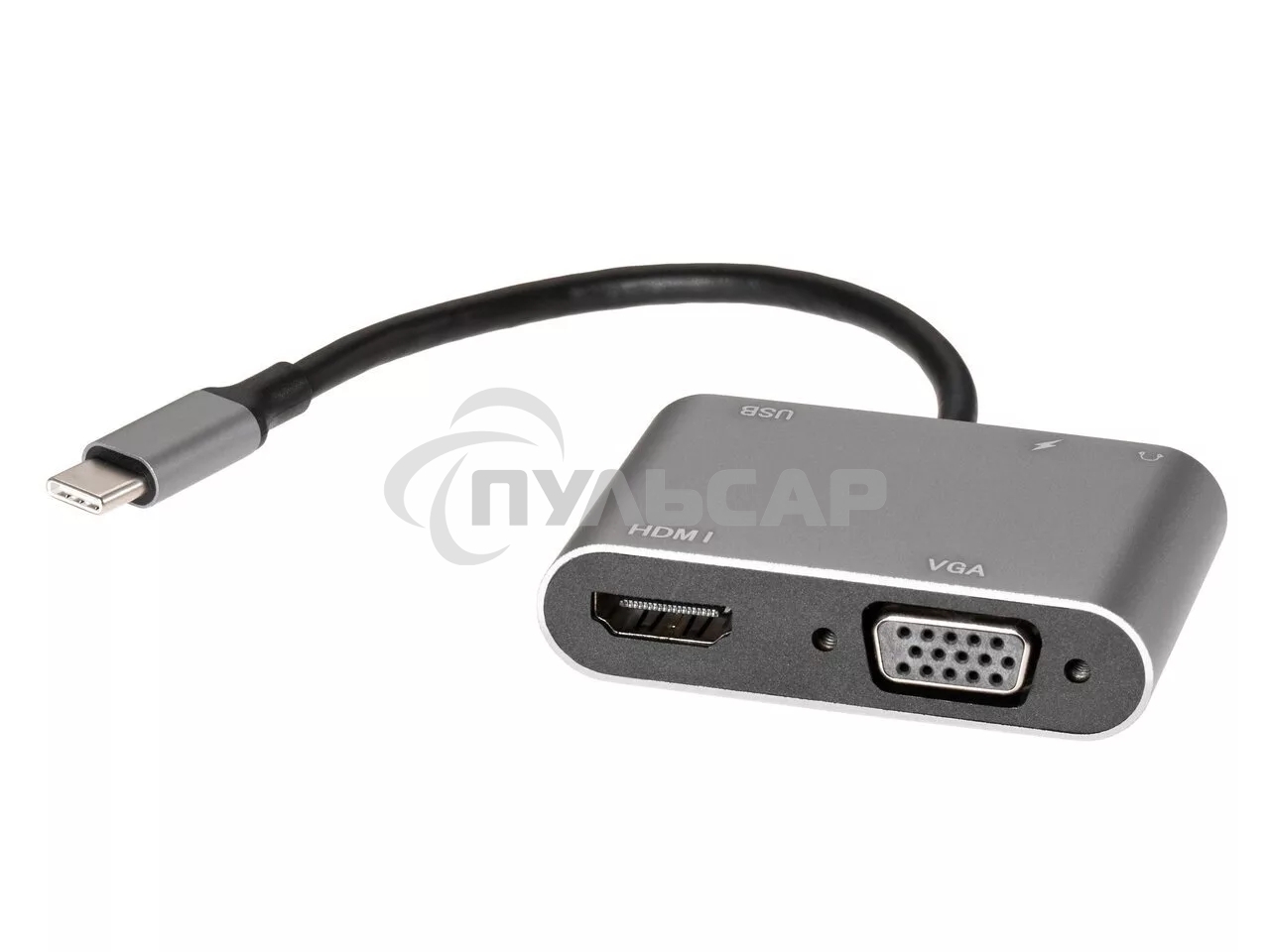 Адаптер USB Type-Cm-->VGA, HDMI 4k*30Hz, USB3.0, PD, Audio,iOpen (Aopen/Qust/VCOM)