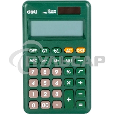 Калькулятор карманный Deli EM120GREEN зеленый 12-разр. Калькулятор карманный Deli EM120GREEN зеленый 12-разр.