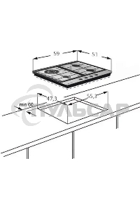 Газовая варочная панель Monsher MKFG 60 G-SFT серебристый