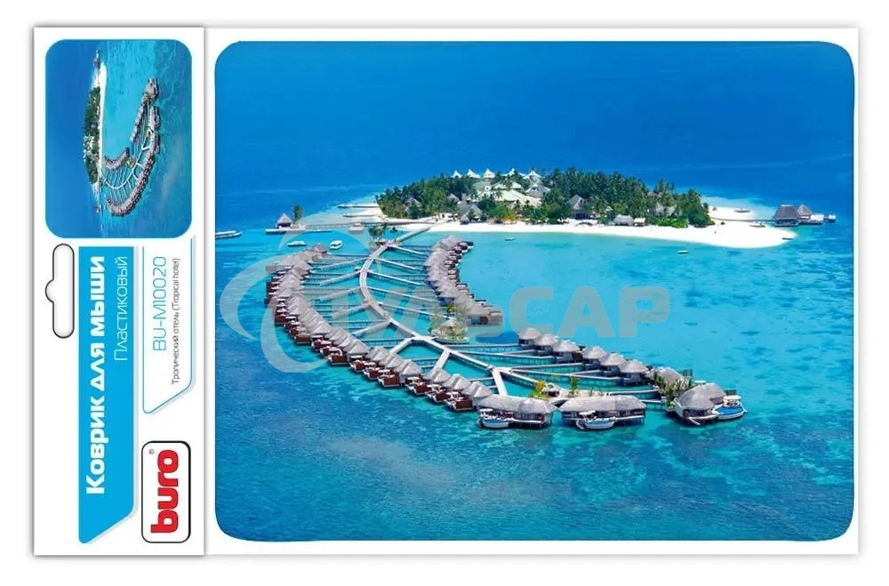 Коврик для мыши Buro BU-M10020 рисунок/тропический отель