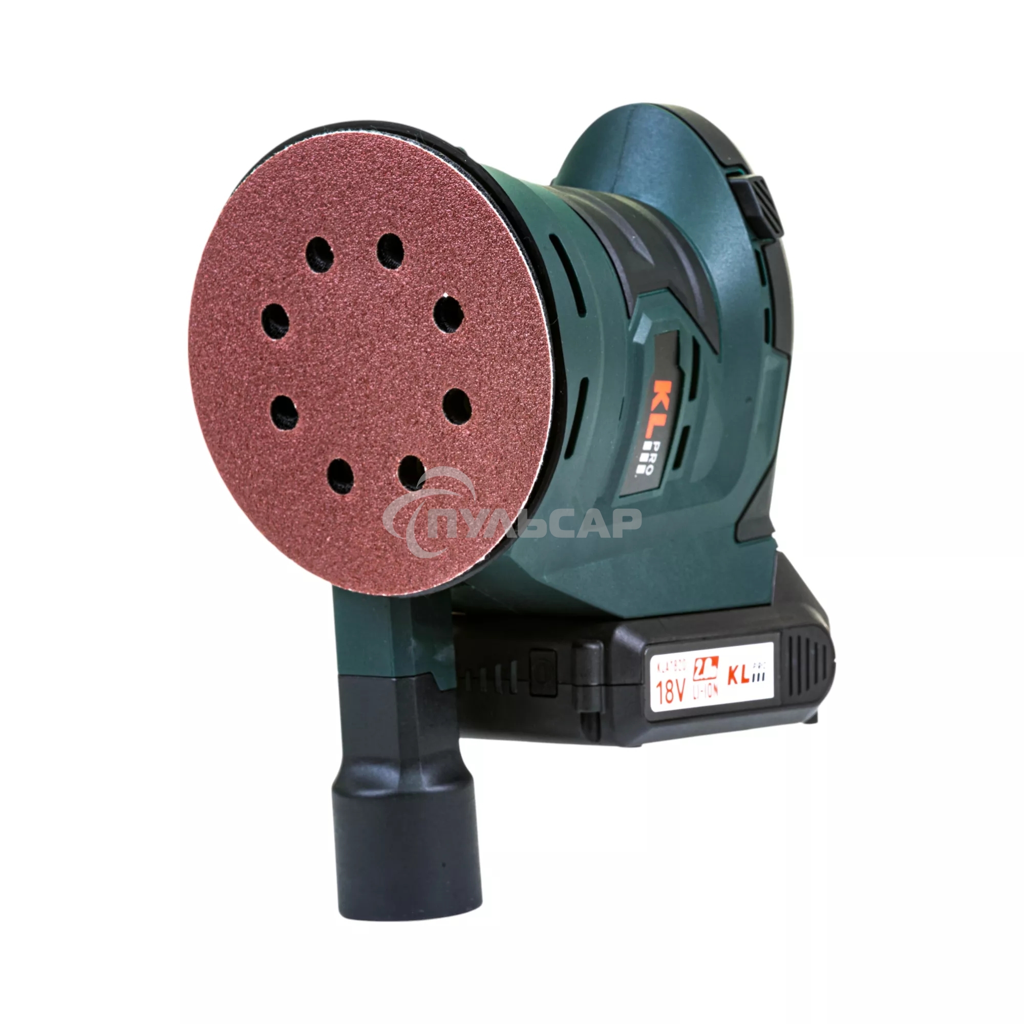 Профессиональная аккумуляторная эксцентриковая шлифмашина KLPRO KLEZ18-20 (18В, Li-ion-2шт, 2.0А·ч, ЗУ 2,4А)