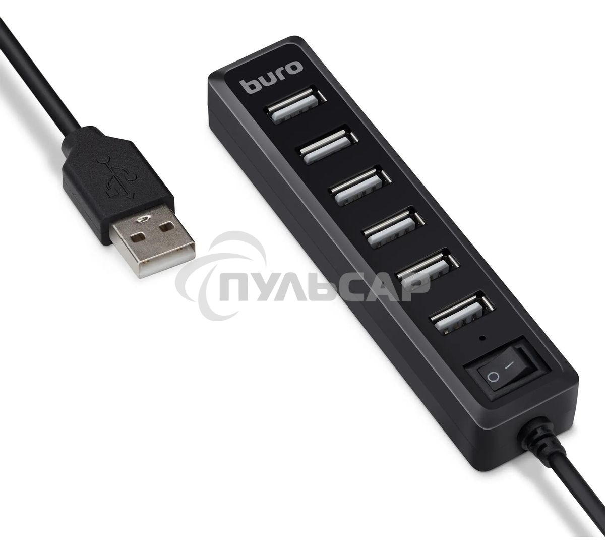Разветвитель USB 2.0 Buro BU-HUB7-1.0-U2.0 7порт. черный