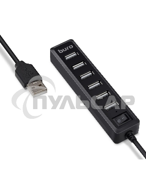 Разветвитель USB 2.0 Buro BU-HUB7-1.0-U2.0 7порт. черный