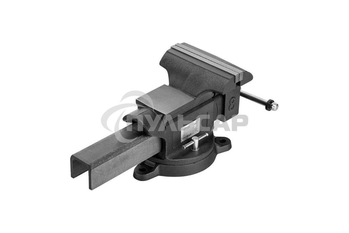 Тиски слесарные Denzel BVH-200, 200 мм, поворотные, стальная направляющая, с наковальней