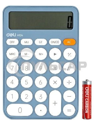 Калькулятор настольный Deli EM124BLUE синий 12-разр.