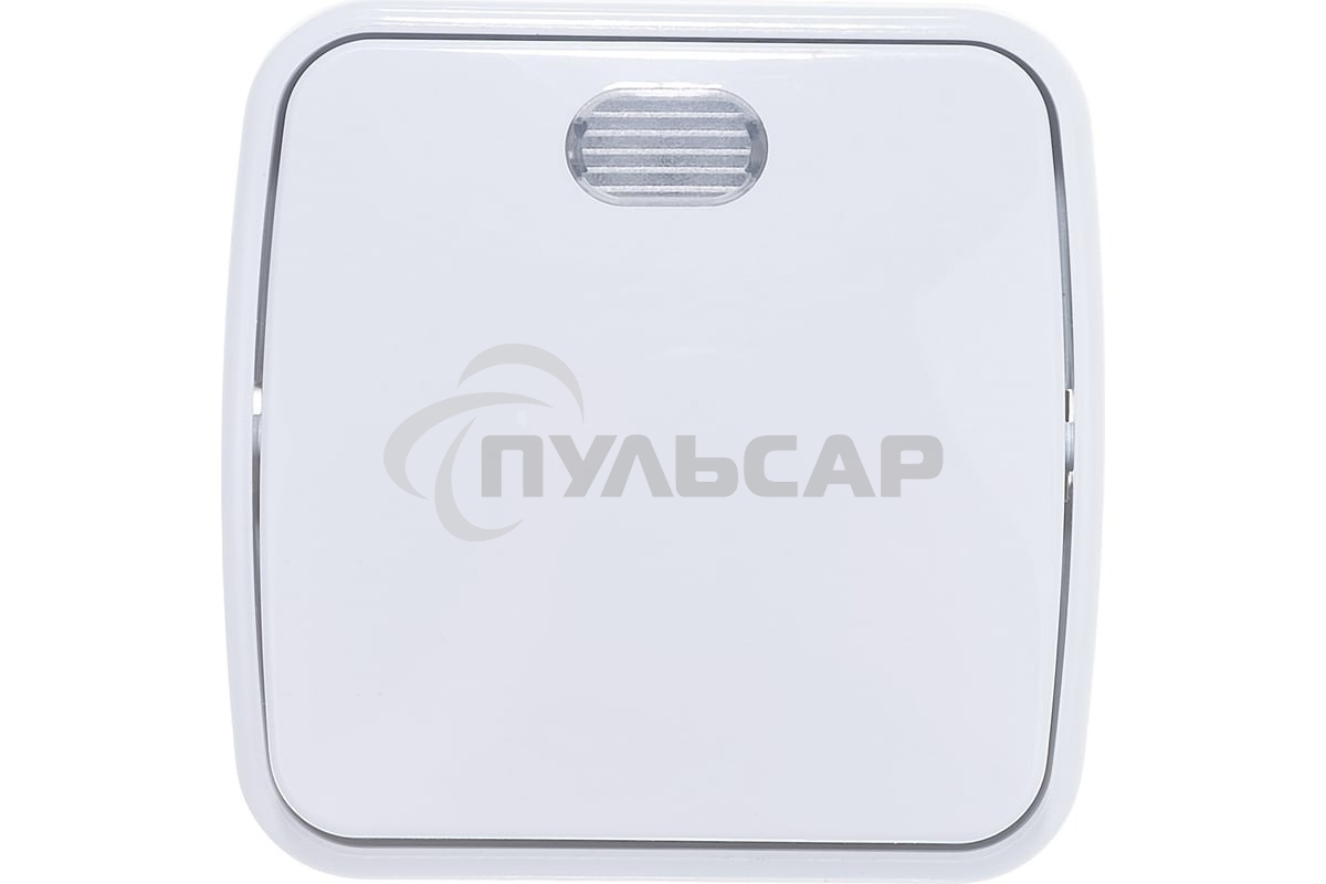 Выключатель Электра одноклавишный с подсветкой белый