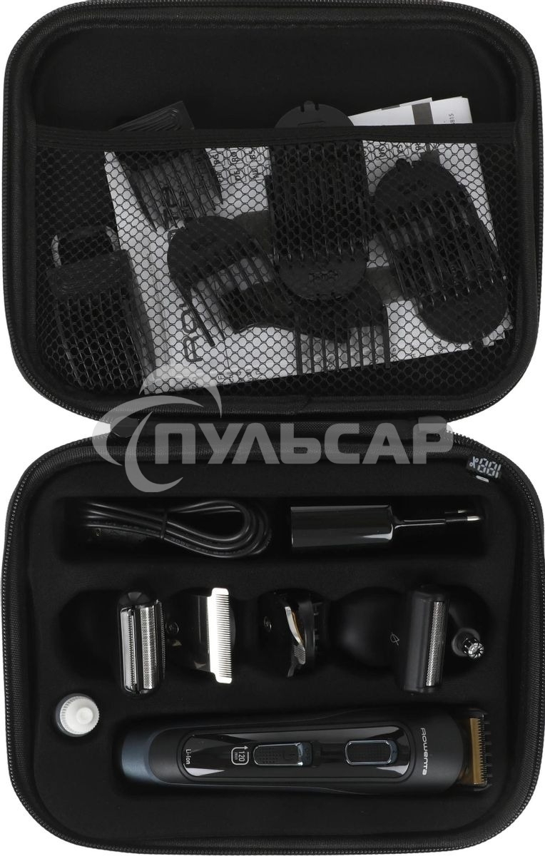 Триммер Rowenta Selectium TN9464E0 черный/хром (насадок в компл:16шт)