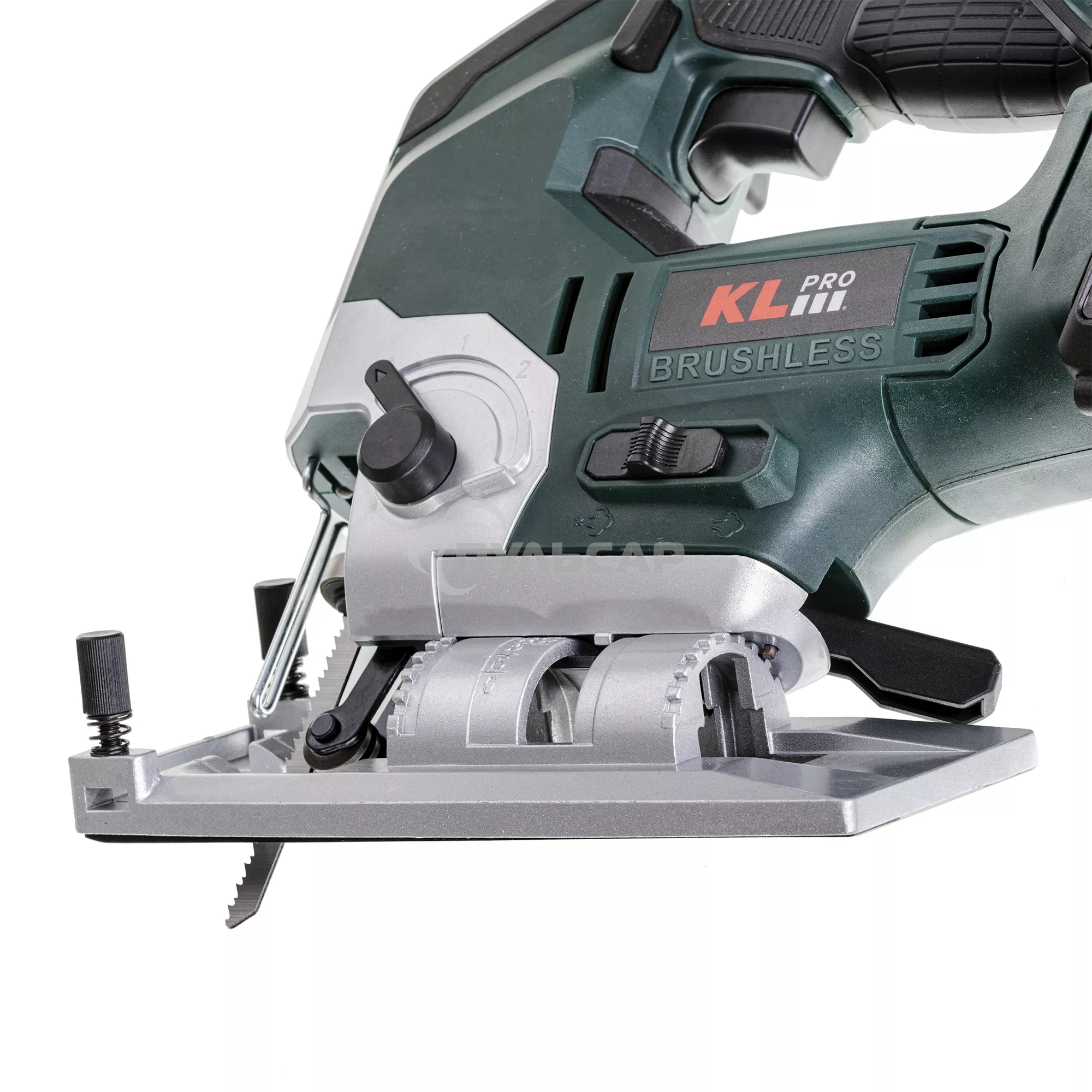 Профессиональный лобзик бесщеточный KLPRO KLDT18B-20 (18В, Li-ion-2шт, 2.0А·ч, патрубок для пылесоса, полотна (дерево/металл, З/У, кейс)