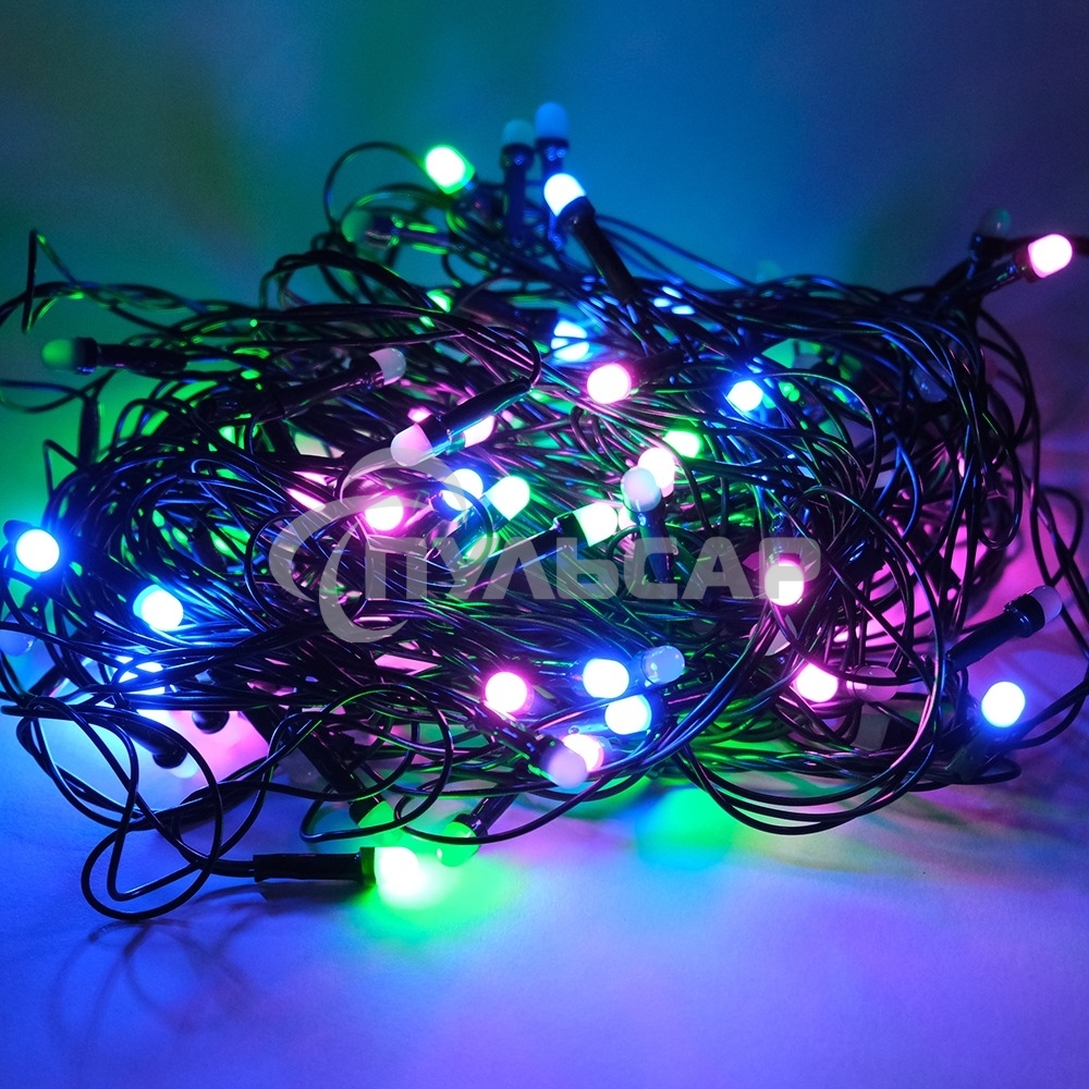 Гирлянда светод. Funray Минишарики, SE-MINI-110M, 10М,100LED,мульти(6цв.),темно-зел.шн.0,7м,контр,