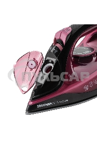 Утюг Galaxy Line GL 6132, розовый с черным, паровой, 2800 Вт, керамическое покрытие EasyGlide, функции: самоочистка, антикапля, антинакипь, указатель максимального уровня воды, индикатор нагрева, вертикальное отпаривание, паровой удар, регулировка подачи 