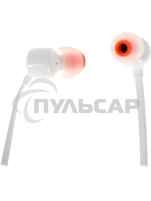 Наушники JBL Tune 110, 3.5 мм, внутриканальные, белый
