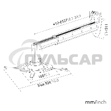 Кронштейн для проектора Cactus CS-VM-PR05BL-AL серебристый макс.10кг настенный и потолочный поворот и наклон