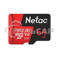 Флеш карта MicroSD card Netac P500 Extreme Pro 64Gb, retail version w/o SD adapter