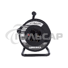 Удлинитель на катушке 4х30м 2P+PE 10А УК30 с термозащ. 3х1.0кв.мм GENERICA IEK WKP10-10-04-30-G