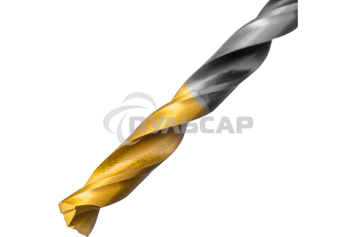 Сверло спиральное по металлу Denzel 5,5 x 93мм, Р6М5, Golden Tip, многогранная заточка