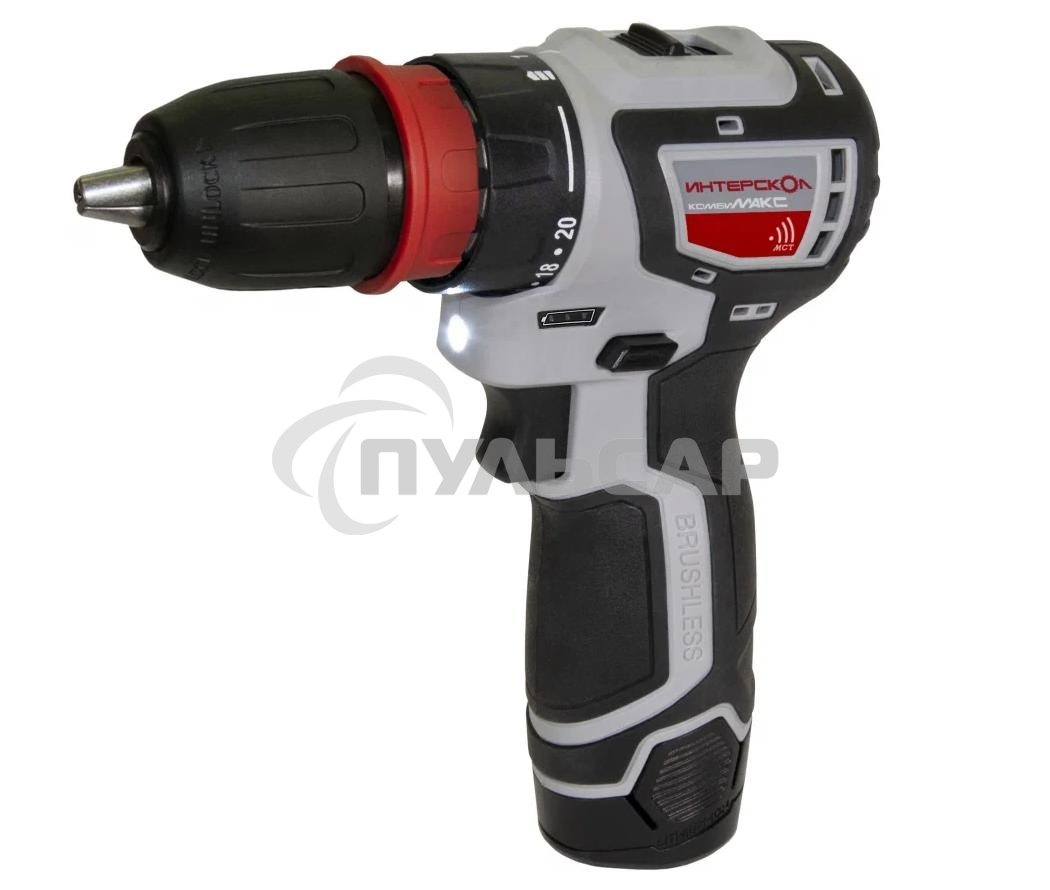 Дрель-шуруповерт ИНТЕРСКОЛ ДА-10/12В 36 687.2.2.77, 12 В, 2 А·ч, аккумуляторная