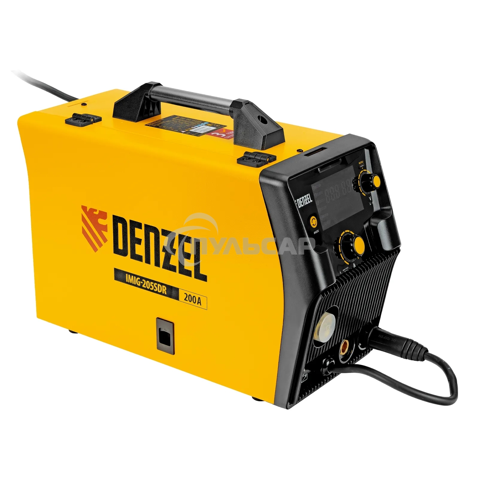 Аппарат инвертор. полуавтомат. cварки IMIG-205SDR, 200 А, ПВ 60%, катушка 5 кг Denzel